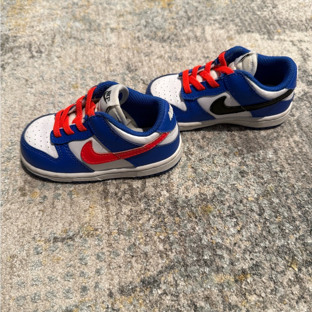 Nike Dunks Kids Sneakers in Blue, orange , and Black